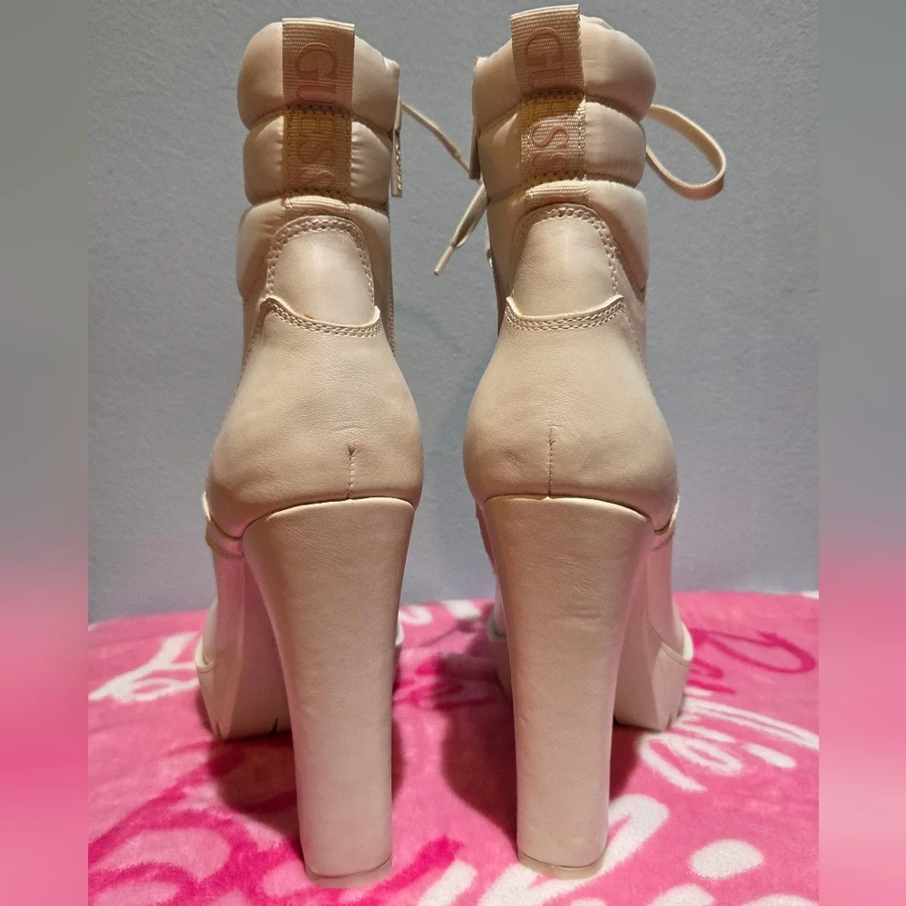 Guess Women's Talore Faux Leather Heeled Ivory Boot, Size 10M - Picture 8 of 11